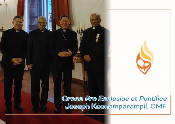 Fr. Joseph Koonamparampil, CMF receives the prestigious medal “Croce pro Ecclesia et Pontifice”