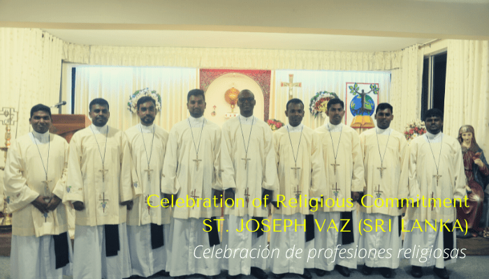 Celebración de profesiones religiosas en Sri Lanka