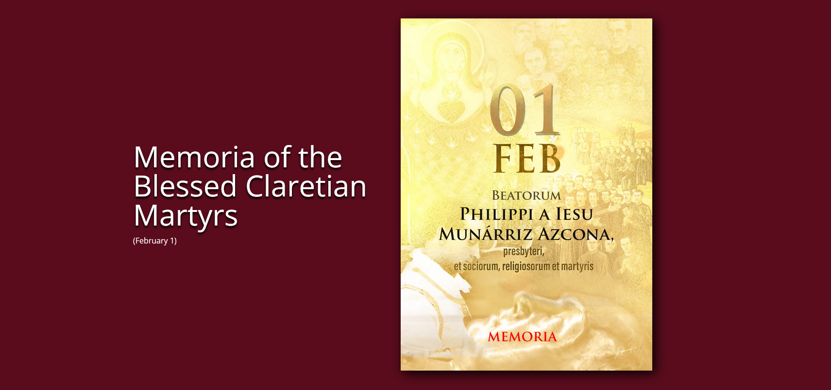 Witnesses Rooted in Christ and Boldness in Mission (Message for the Memorial of the Blessed Claretian Martyrs – 1 February)