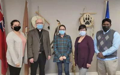 Visite pastorale de l’évêque Mgr Guy Boulanger à la Première Nation de Timiskaming